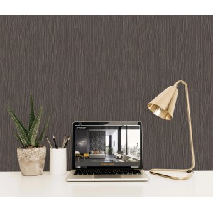 Erismann Vliestapete Guido Maria Kretschmer Uni Schwarz mit Wellenstruktur.