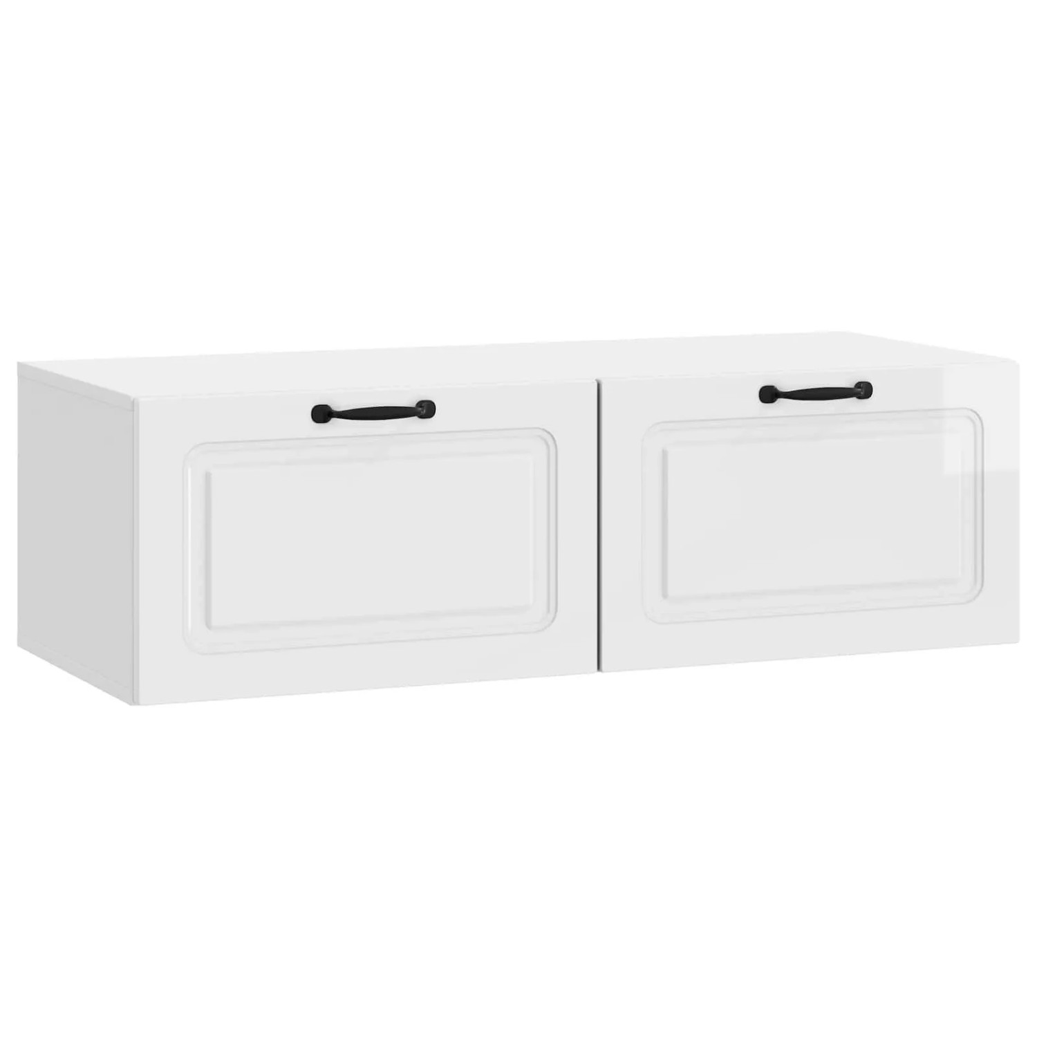 vidaXL Wandmontierter TV-Schrank Hochglanz Weiß 98 x 41 x 30 cm 899379