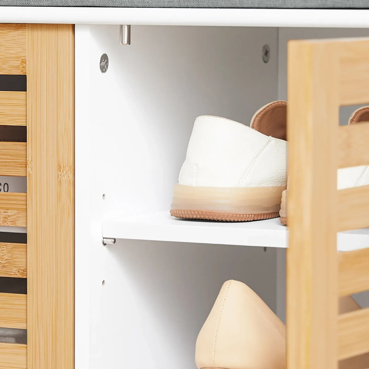 SoBuy Schuhbank mit Sitzfläche Garderobenbank Sitzbank mit Stauraum FSR23-II-WN_8