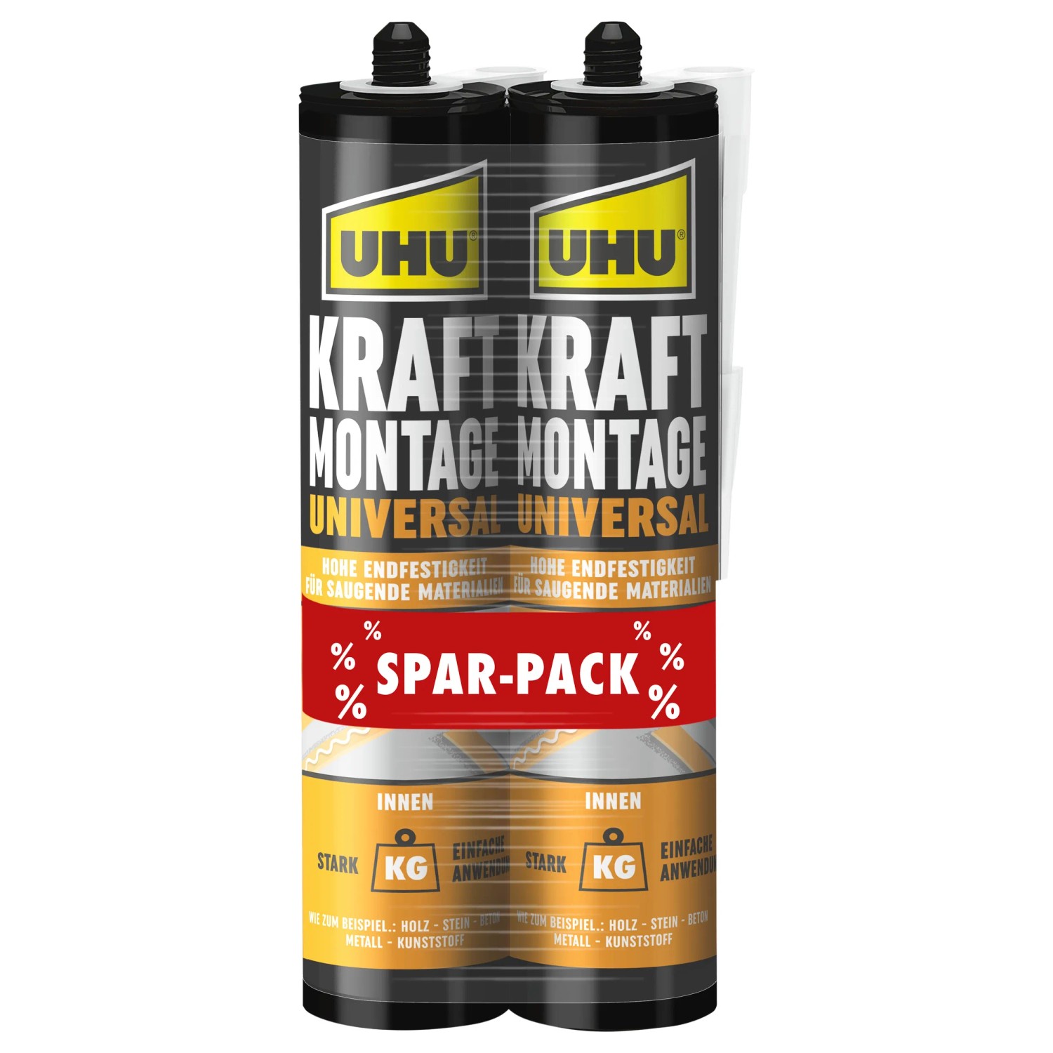 UHU Kraft Montagekleber Universal Sparpack 2x 470g