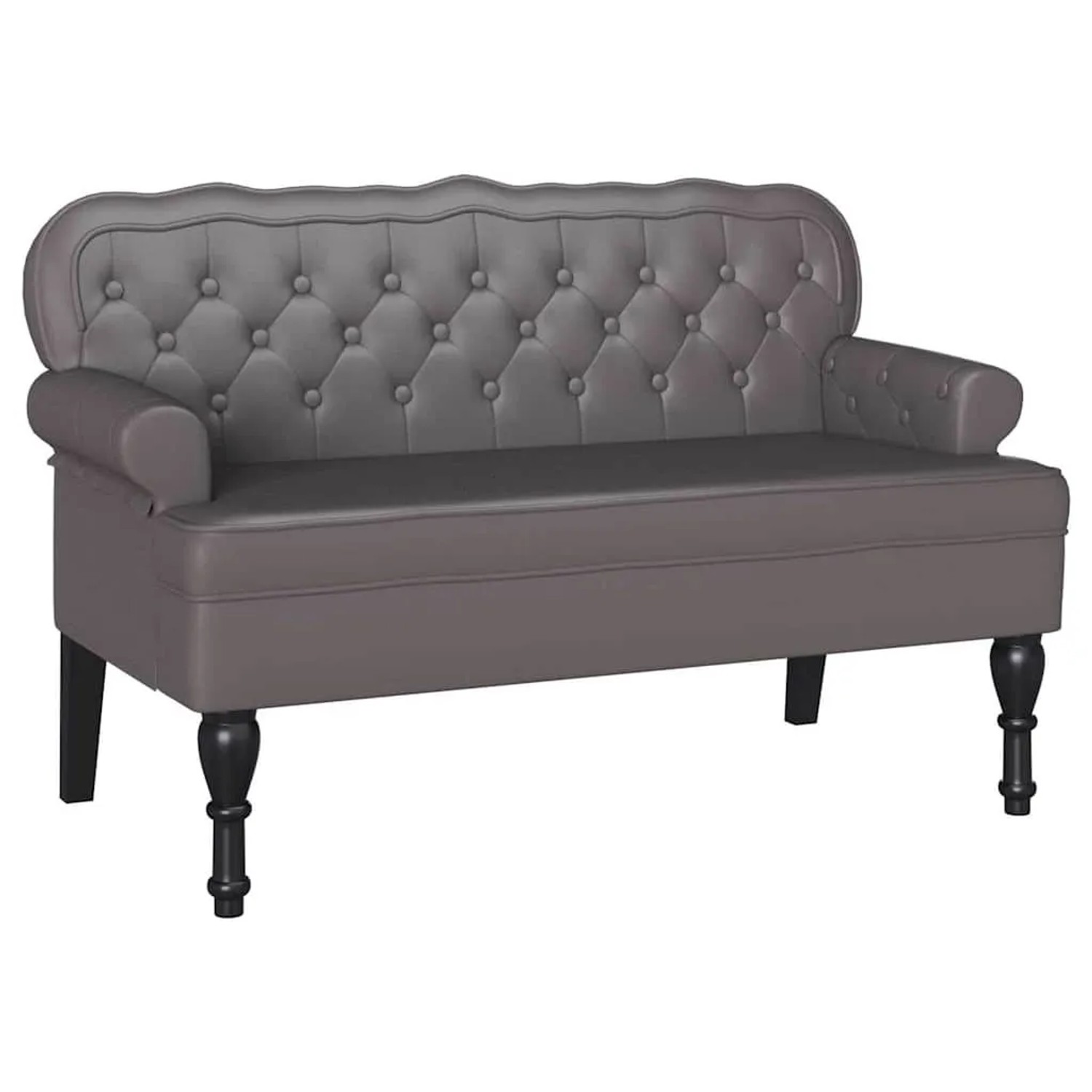 vidaXL Chesterfield Bank Grau 119,5 x 64,5 x 75 cm Kunstleder 42019297