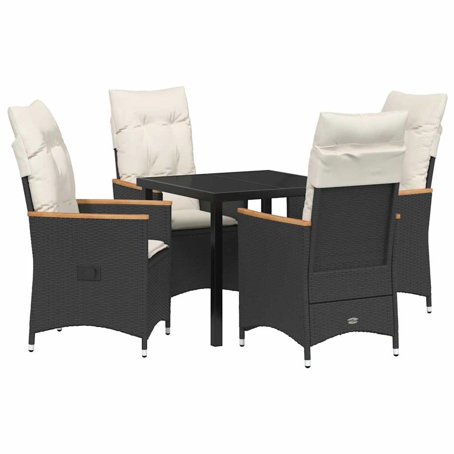 vidaXL Garten Essgruppe mit Kissen 5-Tlg Schwarz Poly Rattan 3379605 günstig online kaufen