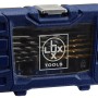 LUX Bohrer- und Bit-Set, 36-teilig im blauen Kunststoffkoffer.