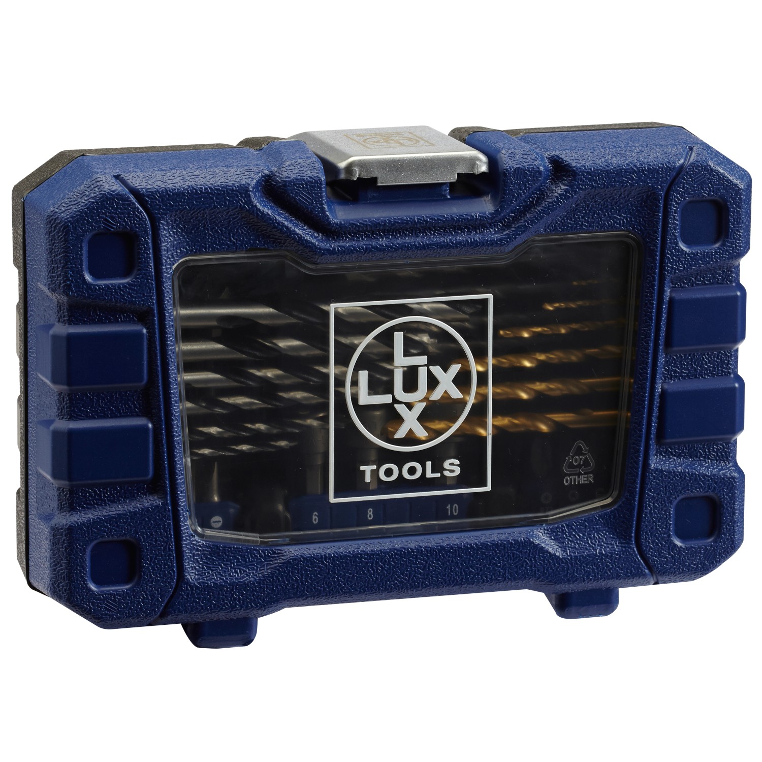 LUX Bohrer- und Bit-Set, 36-teilig im blauen Kunststoffkoffer.