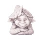 Weiße DELUKE Gartenfigur NOAH Troll aus Kunststoff, 25x23x43cm, Gartendeko für den Außenbereich.