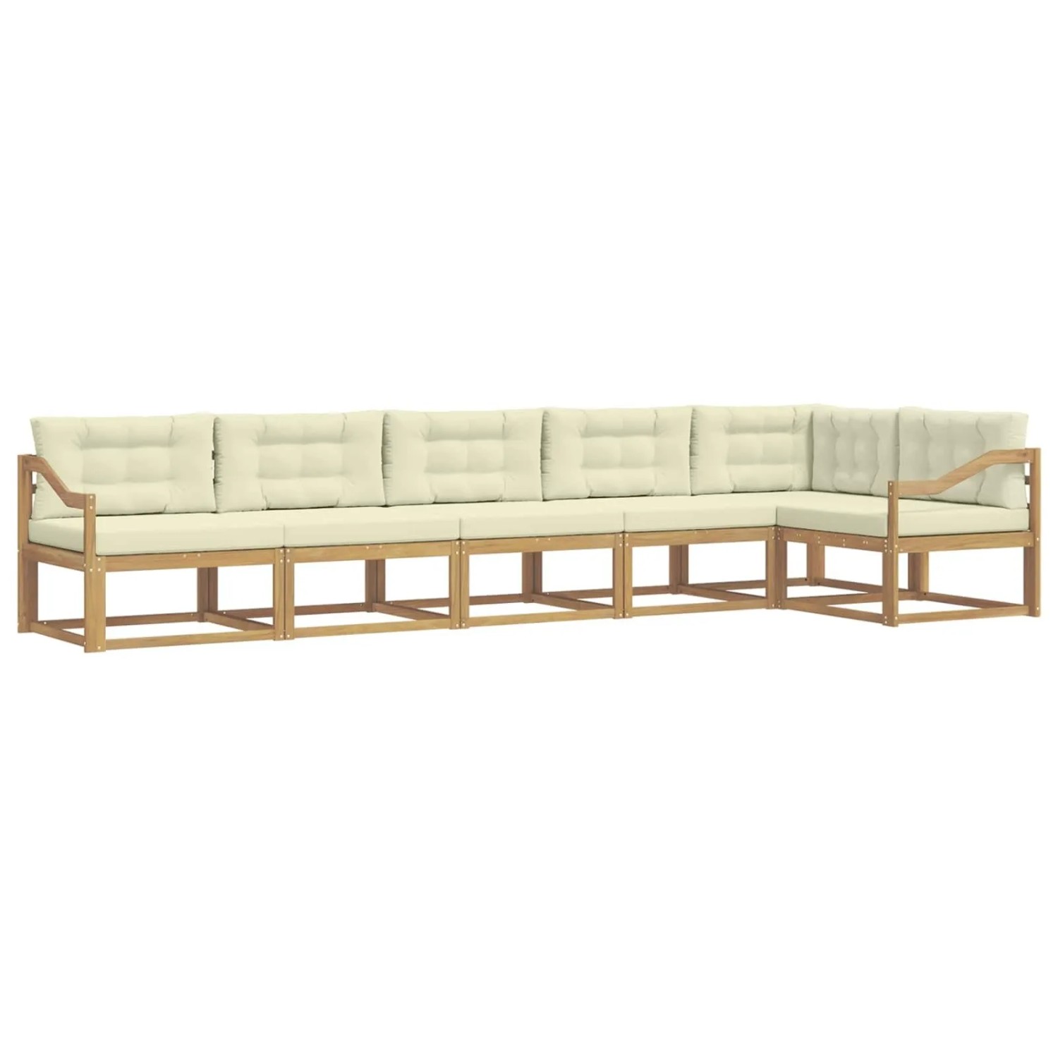 vidaXL Outdoor-Sofagarnitur mit Kissen 4-Tlg Weiß und Creme Polyester 3386529