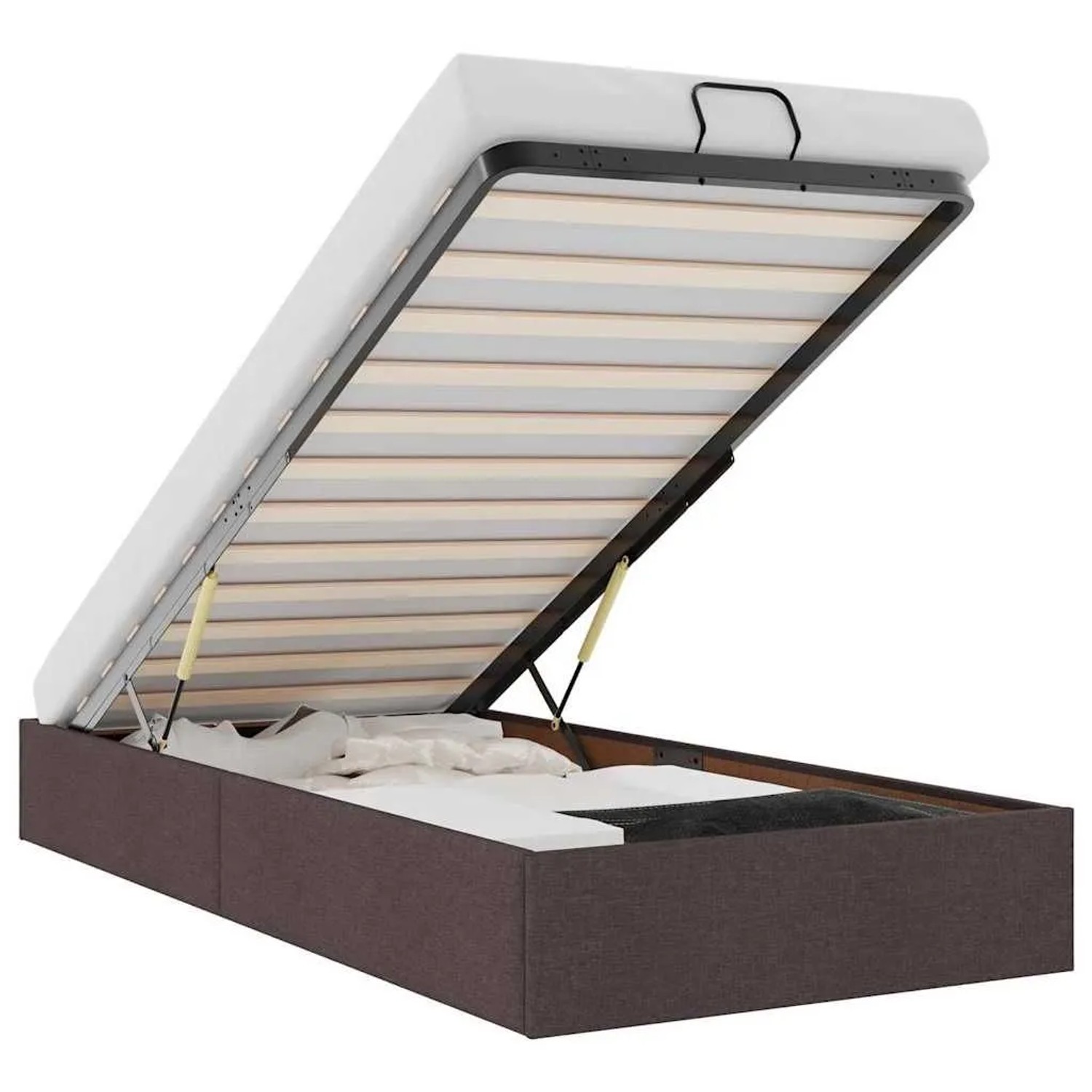 vidaXL Ottoman-Bett ohne Matratze Dunkelbraun 100x200 cm Stoff 3310857