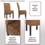 MCW Esszimmerstuhl Loiret, 6er-Set dunkel, ohne Kissen, Bananenblatt-Geflecht und Mahagoni-Beine.