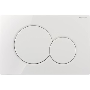 Geberit Sigma01 Betätigungsplatte in Weiß für 2-Mengen-Spülung.