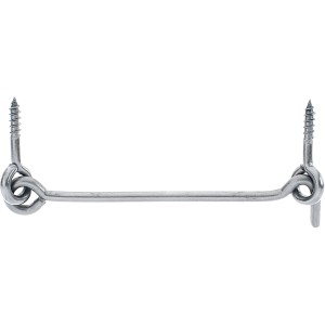 Sturmhaken mit Öse aus Edelstahl, 120mm lang, zum Einschrauben für Fensterläden.