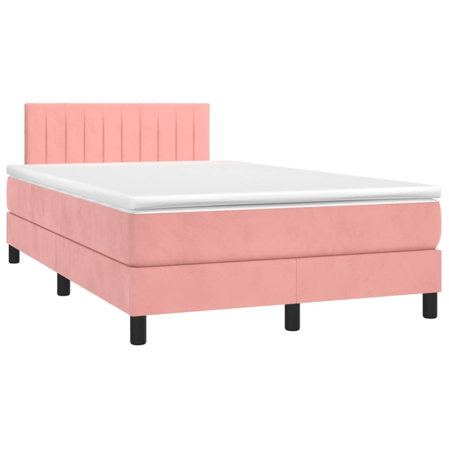 vidaXL Boxspringbett mit Matratze Rosa 120x190 cm Samt 3269854 günstig online kaufen