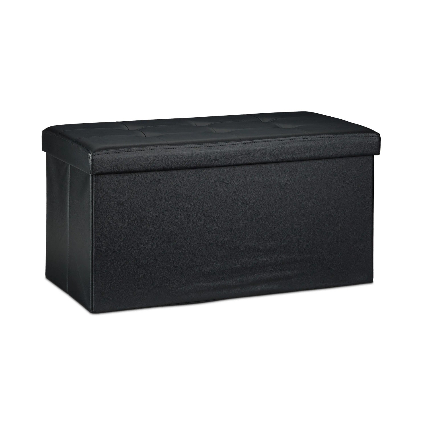 Relaxdays Sitzbank Kunstleder Schwarz Faltbar Mit Stauraum 38 Cm X 76 Cm X 38 Cm 6, 5 Kg