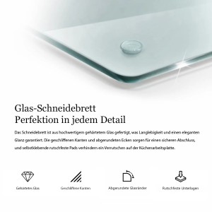 Tulup Schneidebrett Durchsichtiges Schneidebrett 2 Stück 40x52 Rechteckige Schneidebretter Küchenbrett Durchsichtig