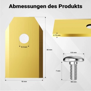Wiltec Rasenroboter Messer Set Titan V1 35X18Mm 18 Stück Mähroboter Rasenmäher