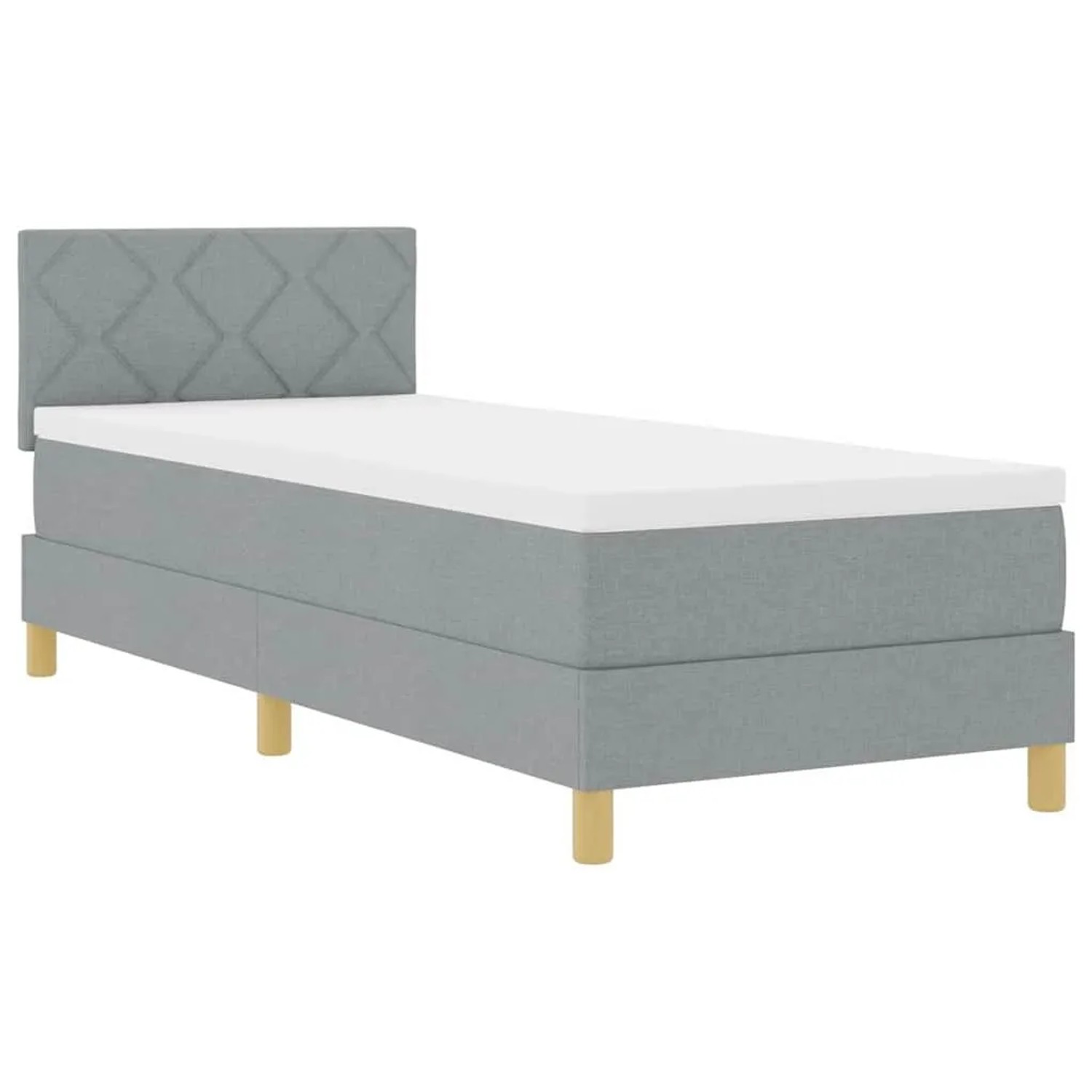 vidaXL Boxspringbett mit Matratze Hellgrau 80 x 200 cm Stoff 3338951 günstig online kaufen