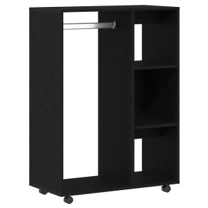 vidaXL Kleiderschrank in Schwarz Eiche mit Stange und Regalen, 80x40x110 cm.