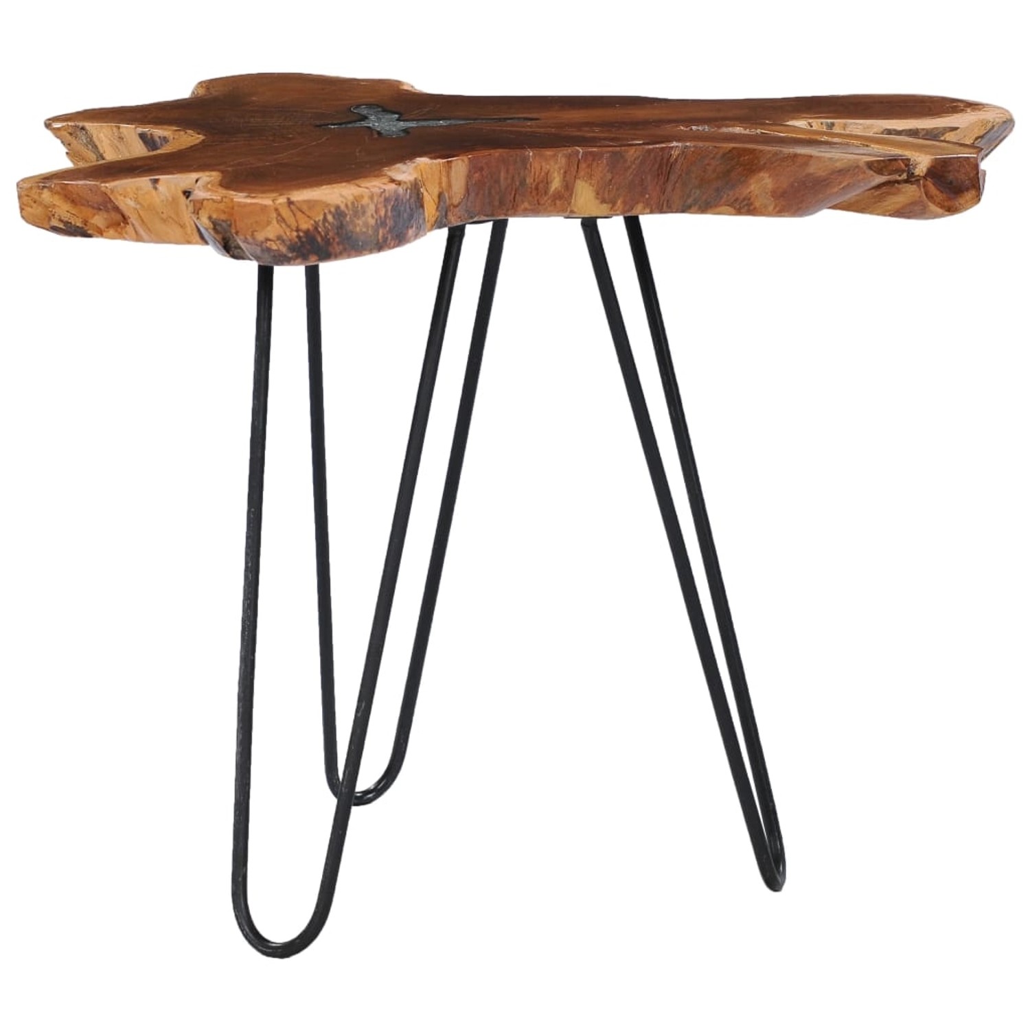 vidaXL Couchtisch 70 x 45 cm Massivholz Teak und Polyresin 281651