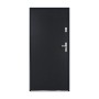 Vente-unique Haustür Agueda, anthrazitgrau aus Stahl, 95 cm, mit modernem Design und silbernem Griff.