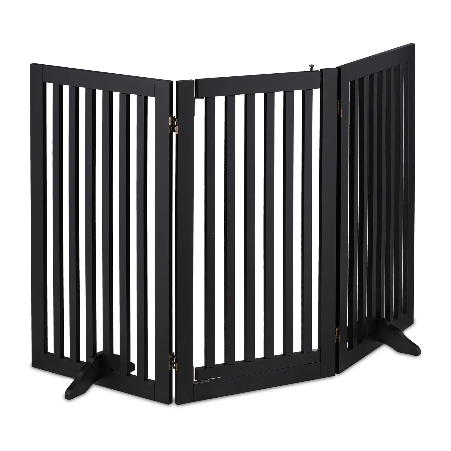 Relaxdays Absperrgitter MDF Schwarz mit Tür 92 cm x 154 cm x 30 cm 10,7 kg