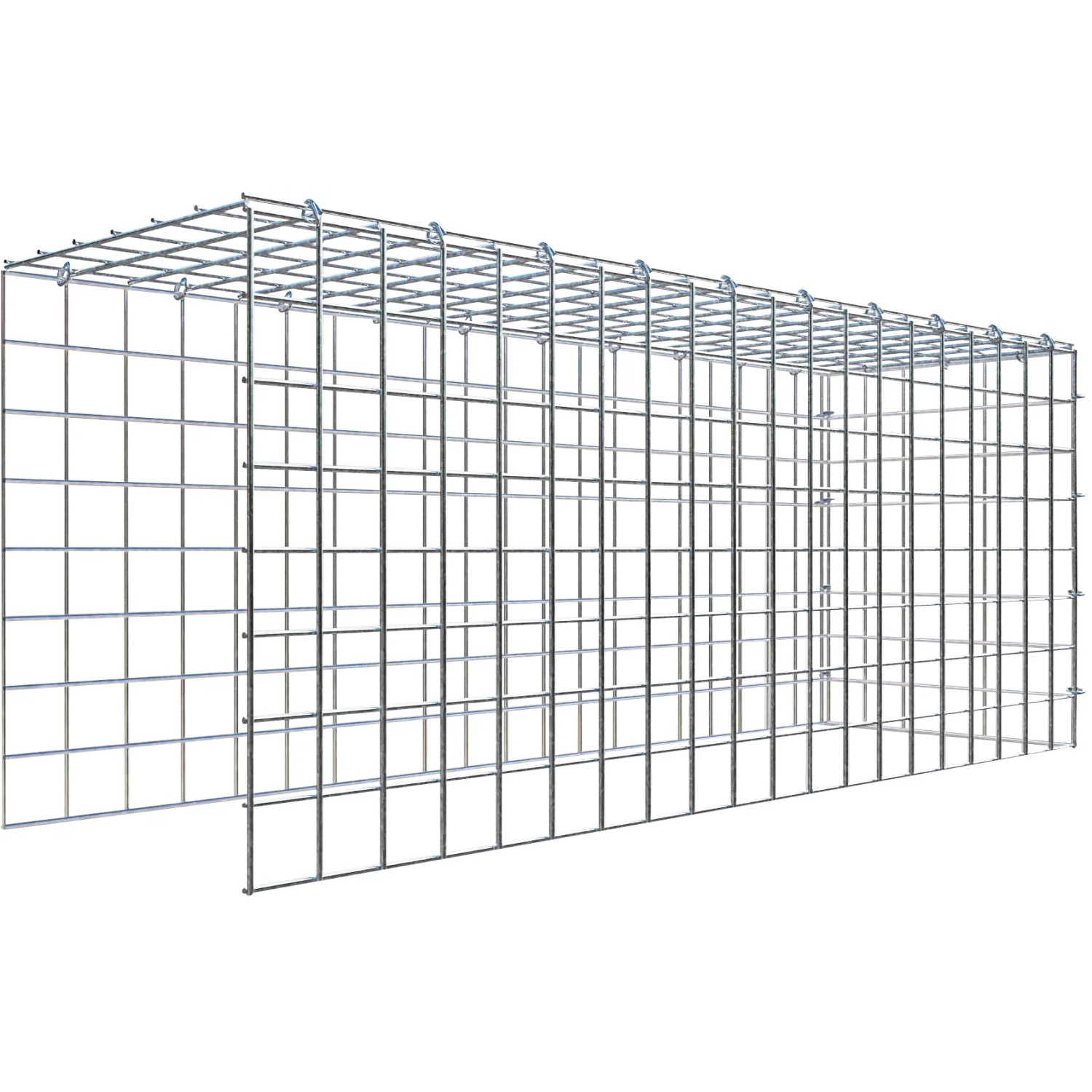 Gabiona C-Ring-Gabione-Anbaukorb Typ 4 40 x 100 x 30 cm Maschenw 5 x 5 cm