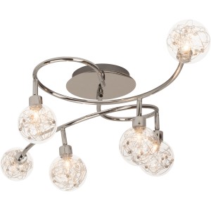 Brilliant Deckenspot Joya, 6-flammig, Chrom, mit dekorativen Glaskugeln für eine stimmungsvolle Beleuchtung.