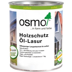 Dose Osmo Holzschutz Öl-Lasur Weiß, 750ml für den Aussenbereich. Holzlasur für langanhaltenden Schutz.