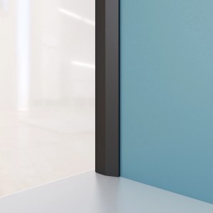 Aurlane Abschlussprofil, schwarz, aus Aluminium, für Duschrückwände. Kantenschutz und modernes Design.