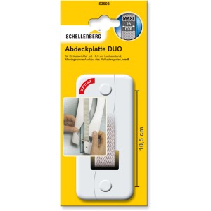 Schellenberg Rollladen Abdeckplatte Duo Maxi, 105mm, weiß, zur Abdeckung von Gurtwicklern.