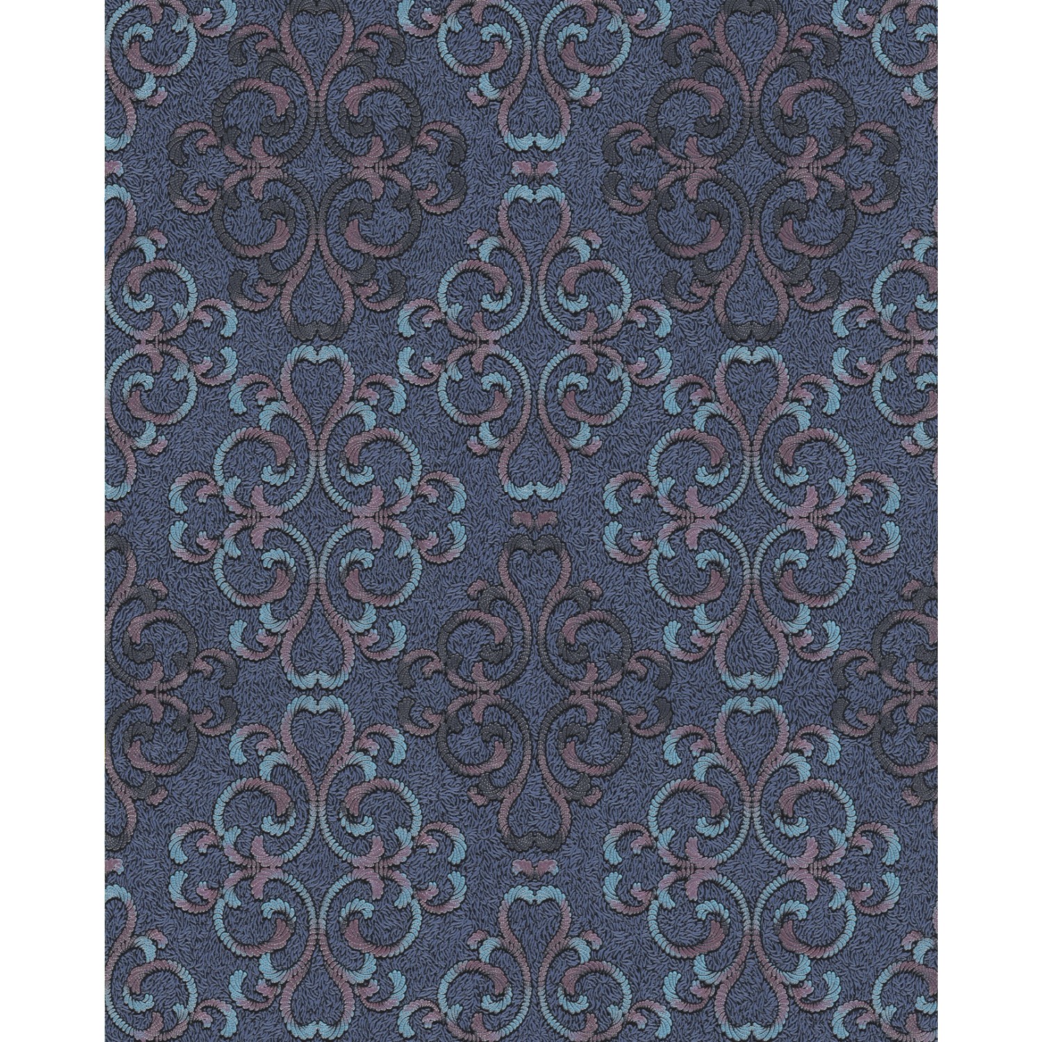 EDEM 85037BR32 Barock Tapete mit metallischen Akzenten Blau Türkis Lila 0,5 günstig online kaufen