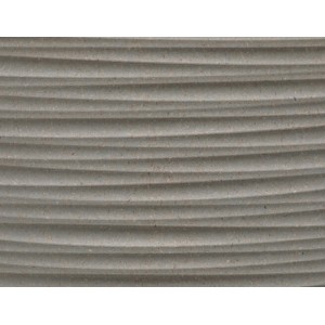 Detailaufnahme: Graues Siena Garden Pflanzgefäß Eco Lens mit Rillenstruktur.