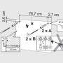 Montageanleitung für Sieper Spiegelschrank Ancona mit Maßangaben und Warnhinweisen.