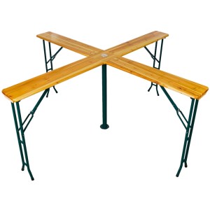 CHEFGASTRO Bierzelttisch XXL Klappbar Mit Schirmhalterung HxBxT 102x240x30cm Lackiertes Holz Für 20 Personen Stehtisch Quattro Biertisch Bartisch