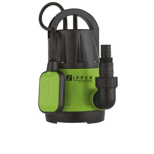 Zipper Tauchpumpe ZI-CWP400, flachabsaugend mit Schwimmerschalter und Tragegriff.