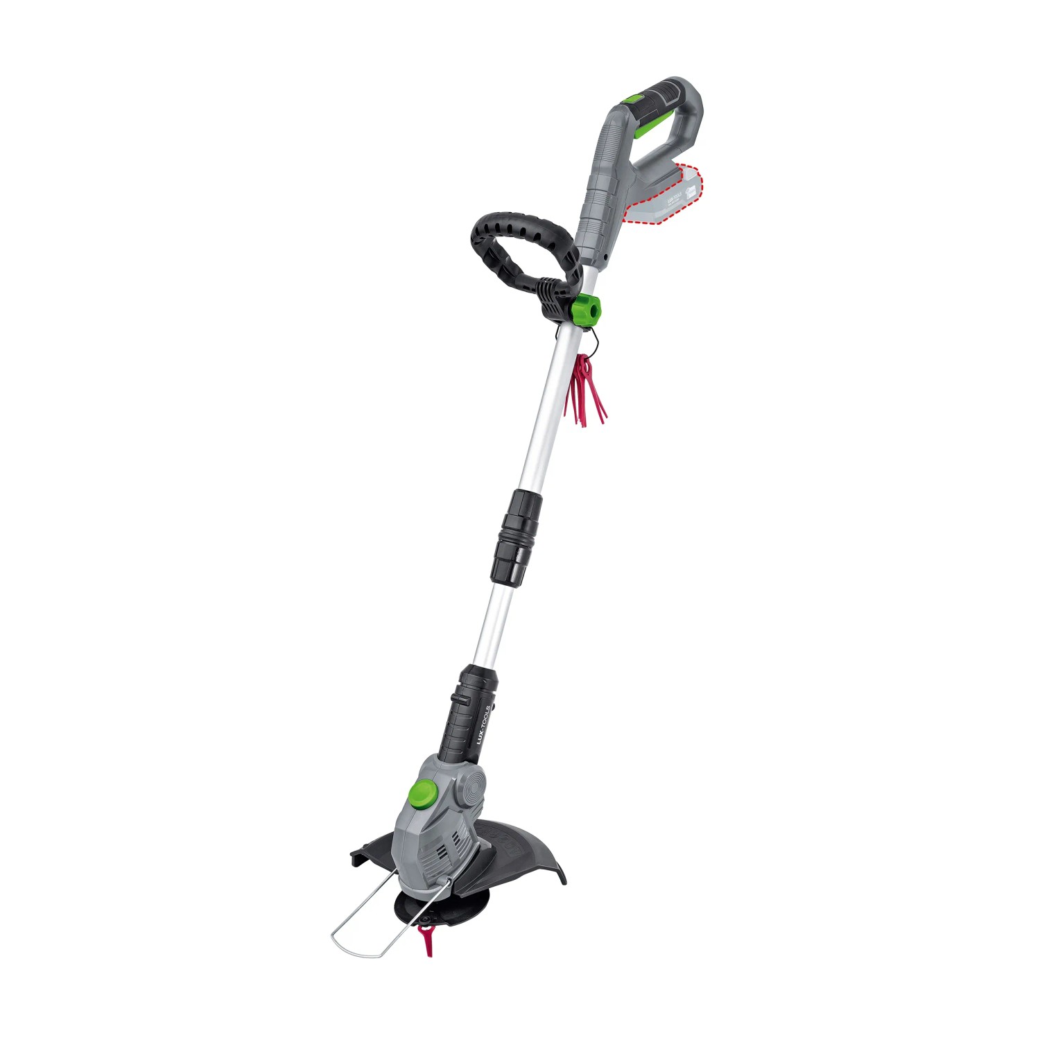 LUX Akku-Rasentrimmer A-RT-20/26, 20V, mit Teleskopstiel und Schneidmessern für präzise Rasenpflege.