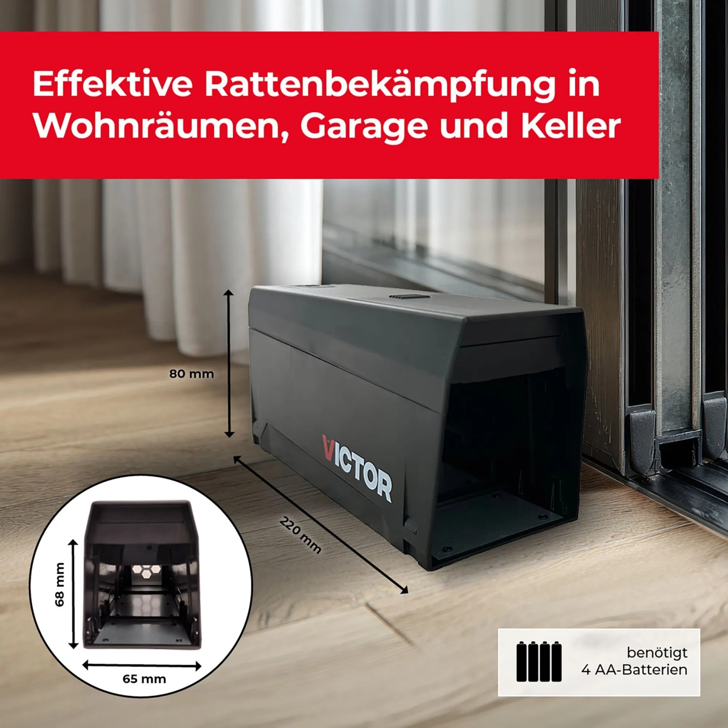 Protect Home elektronische Rattenfalle für Innenräume, sicher für Kinder und Haustiere.