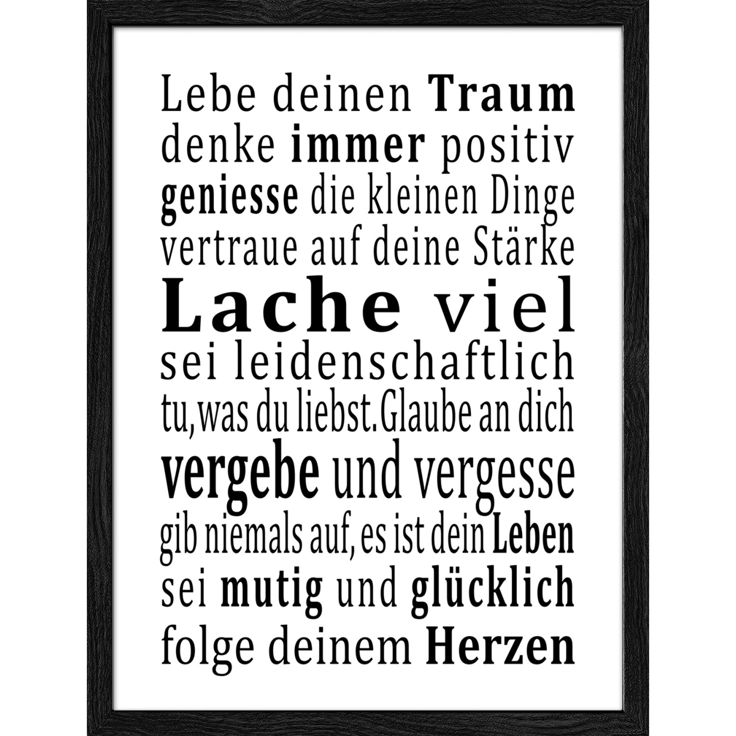 Bild mit Rahmen Anonymus Lebensweisheit 42,5 cm x 32,5 cm günstig online kaufen