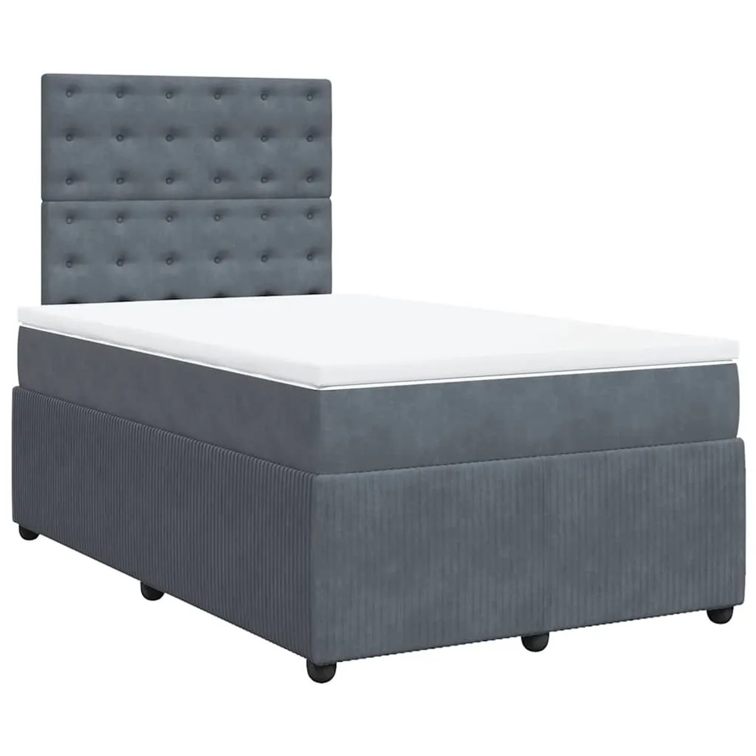 vidaXL Boxspringbett mit Matratze Dunkelgrau 120x190 cm Samt 3292299 günstig online kaufen