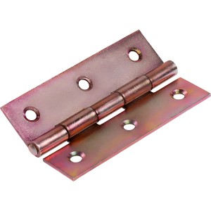 Gelb verzinktes, schmales Scharnier 70x40 mm zum Anschrauben für bewegliche Verbindungen.