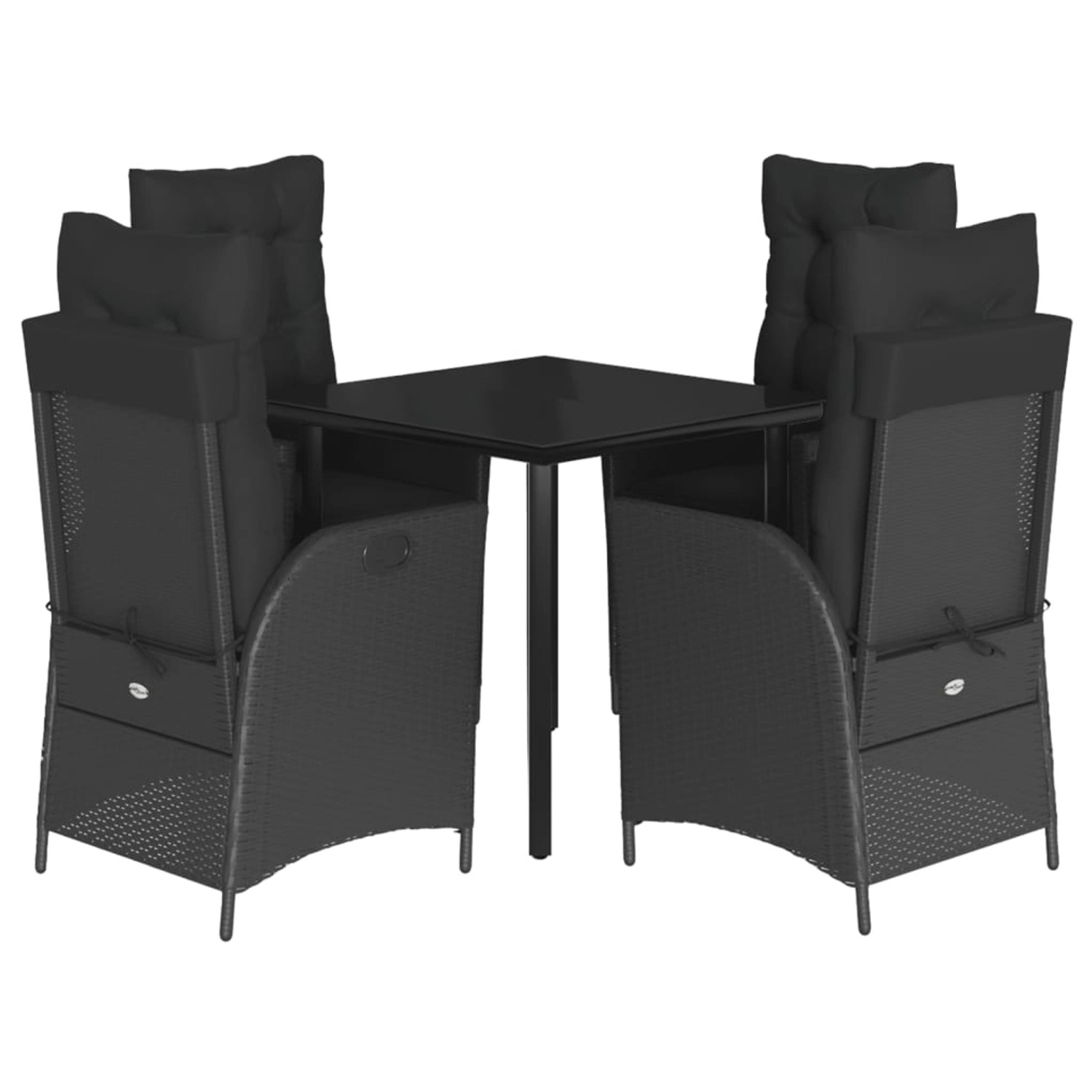 vidaXL 5-Tlg Garten-Essgruppe mit Kissen Schwarz Poly Rattan 3213186 günstig online kaufen