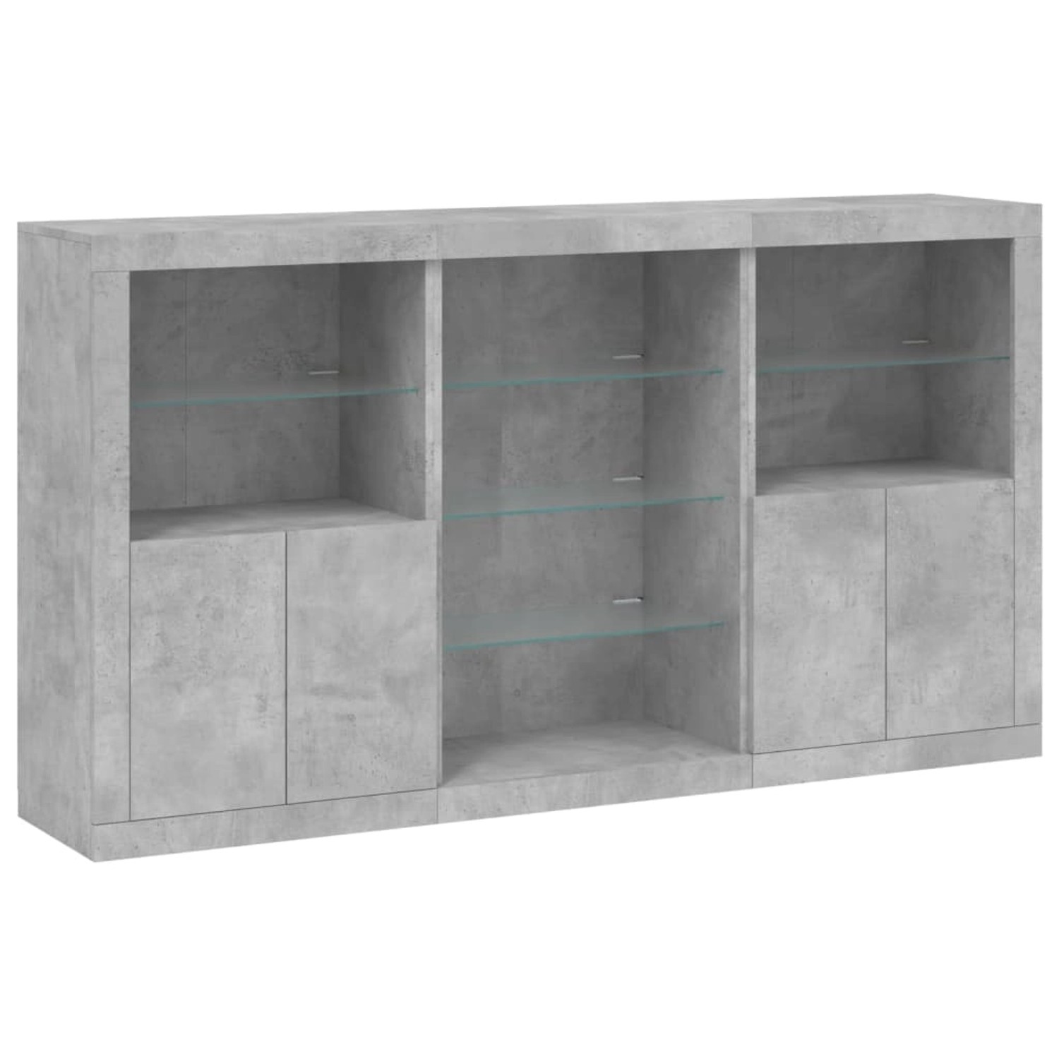 vidaXL Sideboard mit LED-Leuchten Betongrau 181,5x37x100 cm 3209180 günstig online kaufen