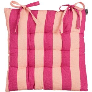 Rosa gestreiftes Sitzkissen Osborn (46x46) von In the Mood Collection mit Bindebändern.