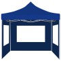 Blaues, faltbares 2x2m Partyzelt mit Wänden und Aluminiumrahmen von vidaXL.