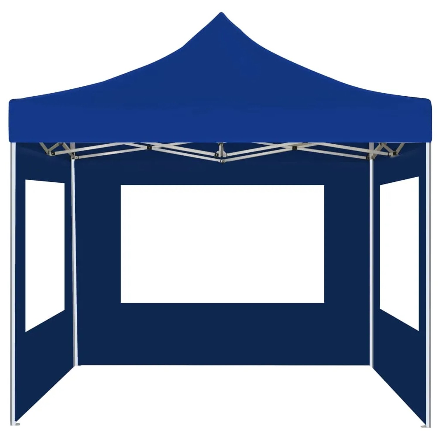 Blaues, faltbares 2x2m Partyzelt mit Wänden und Aluminiumrahmen von vidaXL.