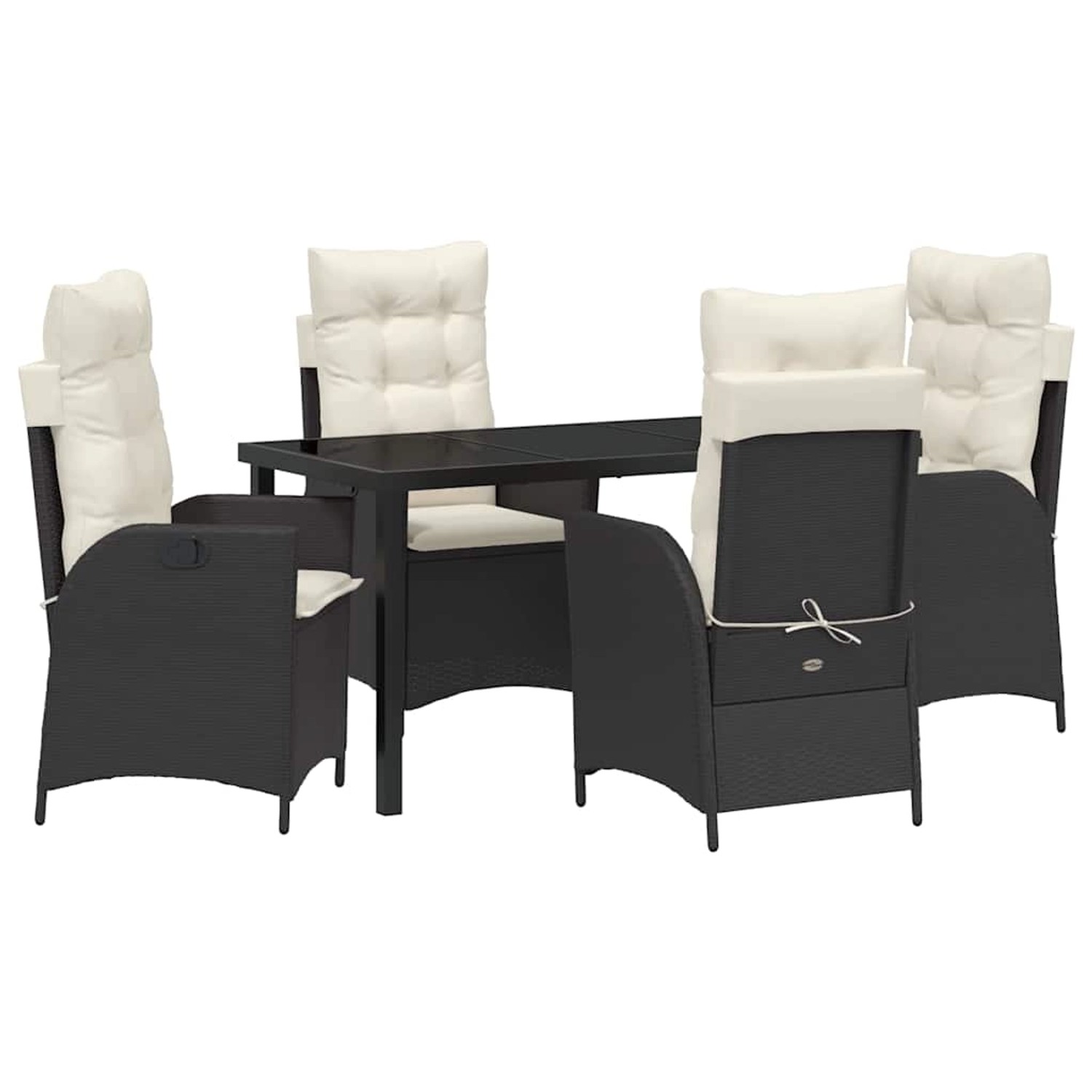 vidaXL Garten Essgruppe 5-Tlg Schwarz Poly Rattan 3380479 günstig online kaufen