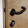 Detailansicht: Splendoor Haustür ThermoSpace Milano Prime Woodeffect mit schwarzem Griff und Schloss.