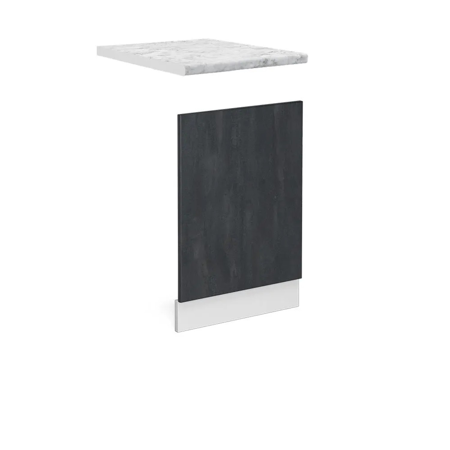 Vicco Frontblende R-Line Geschirrspüler Fronttür Schwarz Beton Weiß 45 cm AP Marmor