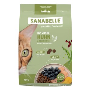 Sanabelle Katzen-Trockenfutter No Grain Huhn & Blaubeeren 400 g
