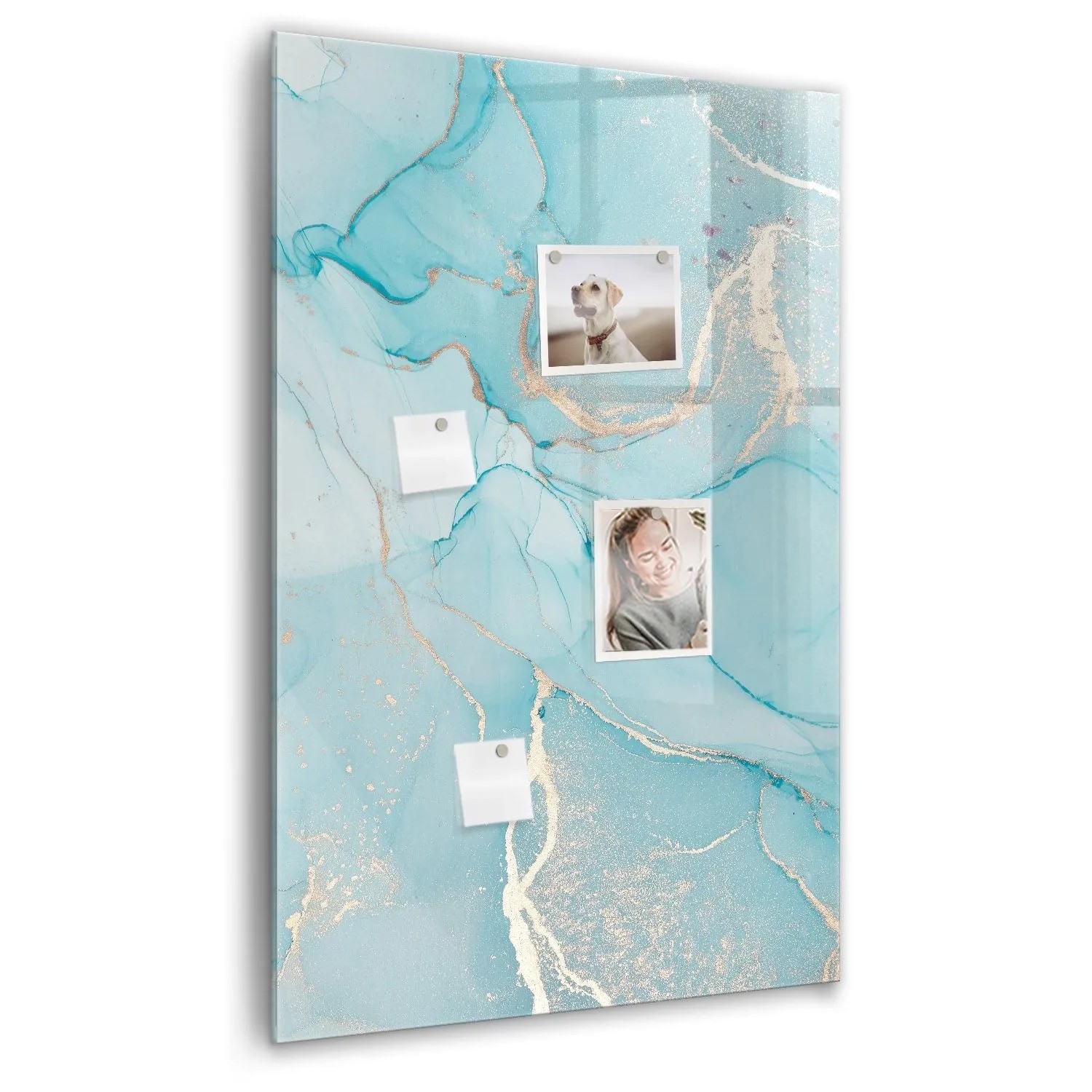 Tulup Glasmagnettafel Dekorativer Marmor 60x90 cm Glastafel Magnetisch Beschreibbar Schwarzer Marker Magnettafel Für Org...