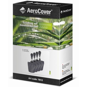 Aerocover Sandsäcke, 4er Set in Anthrazit, zur Beschwerung von Schutzhüllen für Gartenmöbel.
