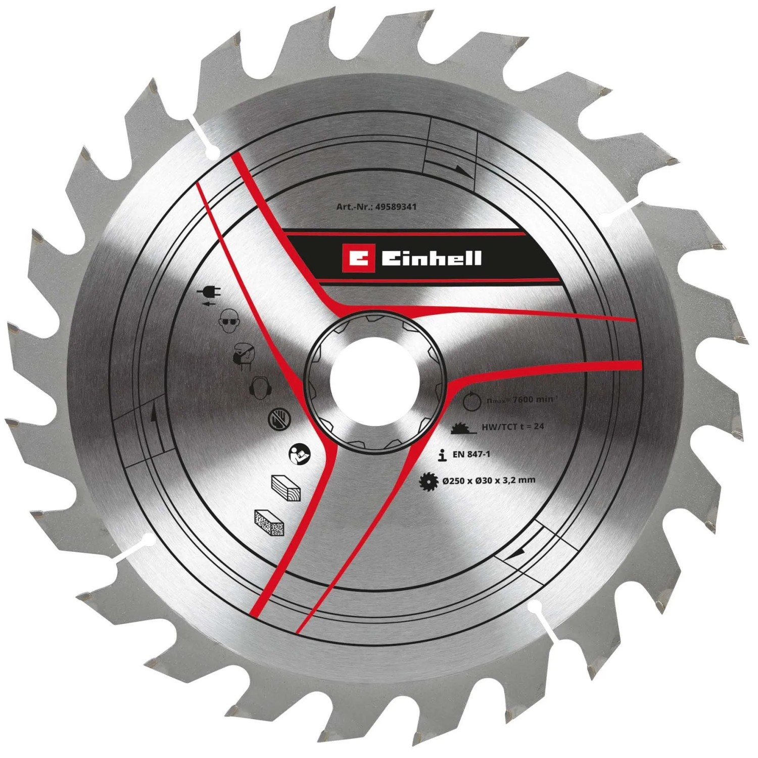 Einhell HM-Kreissägeblatt 250 mm x 30 mm x 3,2 mm 24 Zähne